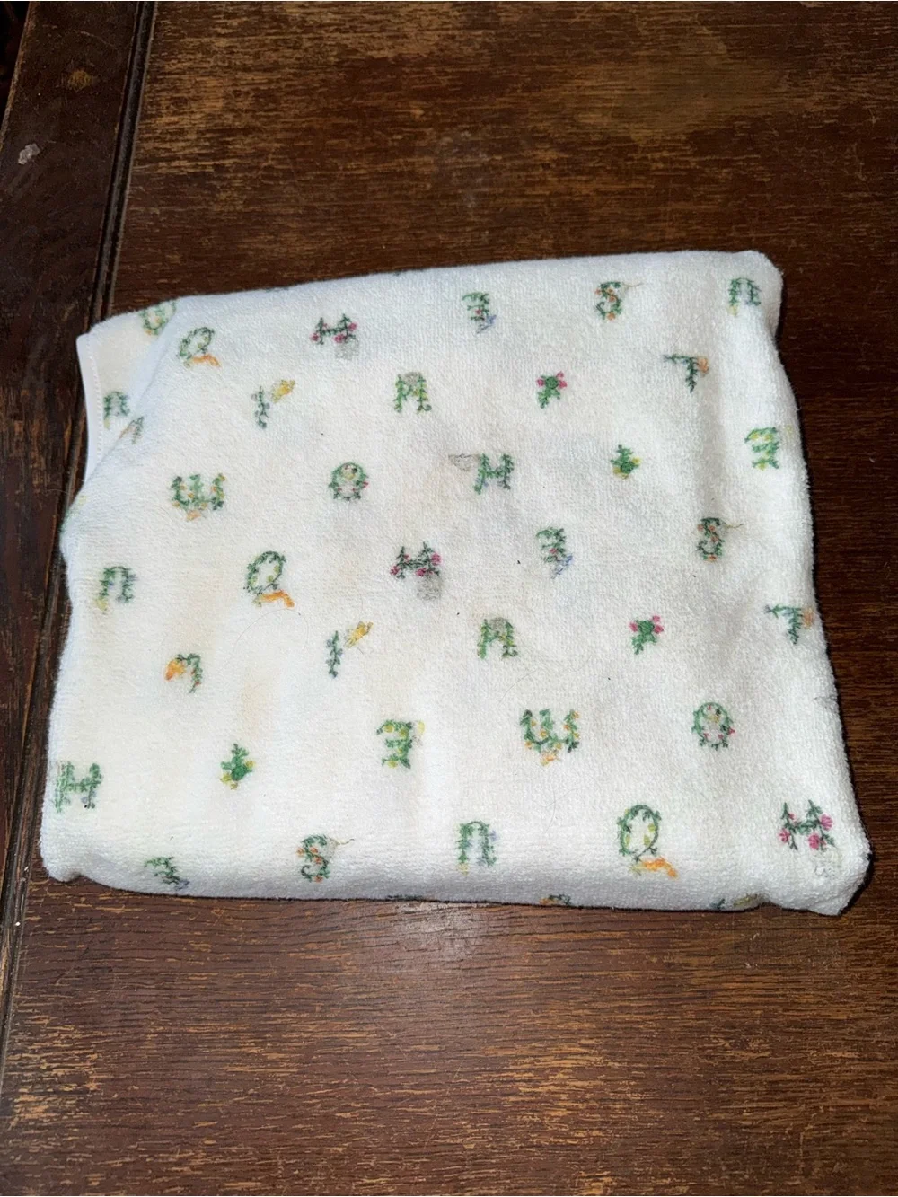 NWT Hill House Home hooded baby towel - alphabet pattern